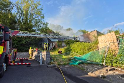 Derelict property fire in Lonlas, Skewen