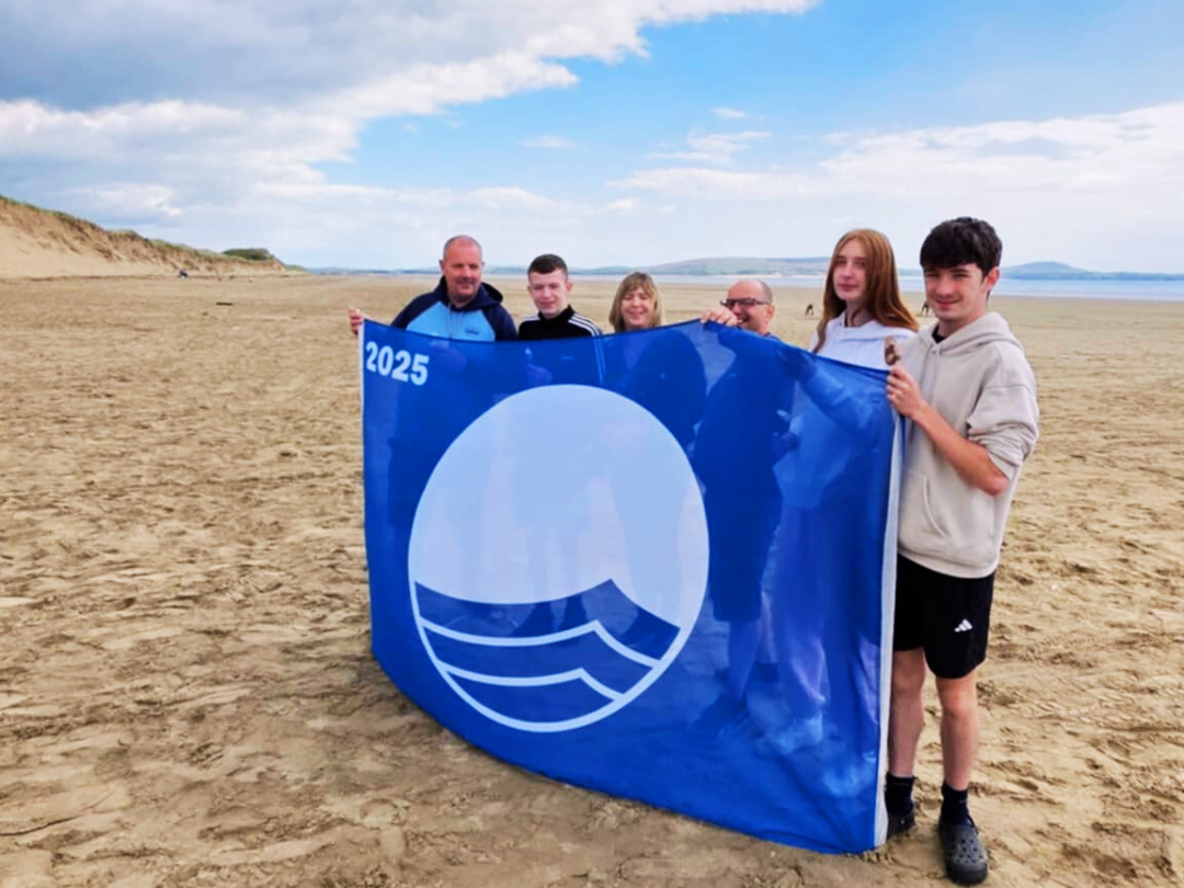 Blue Flag at Cefn Sidan beach