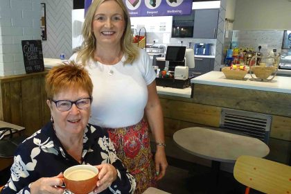 Angela with Cartrefi Cymru Co-Operative project manager Claire Lewis