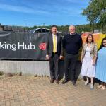 David Chadwick MP, Nick from the banking hub, Jane Dodds MS and Ams from Old Temp Fish Bar