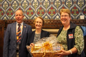 FUW President Ian Rickman, Dame Nia Griffith MP and Ann Davies MP