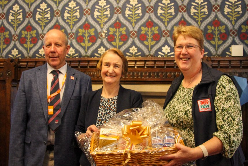 FUW President Ian Rickman, Dame Nia Griffith MP and Ann Davies MP