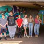 Young People: Carly Sharief, Ayden Jones, Isaac Roach, Ffion Price, Lateesha Boyd, Youth Worker Ell Lewis with Lloyd Roberts. Photography by: Richard Hankinson