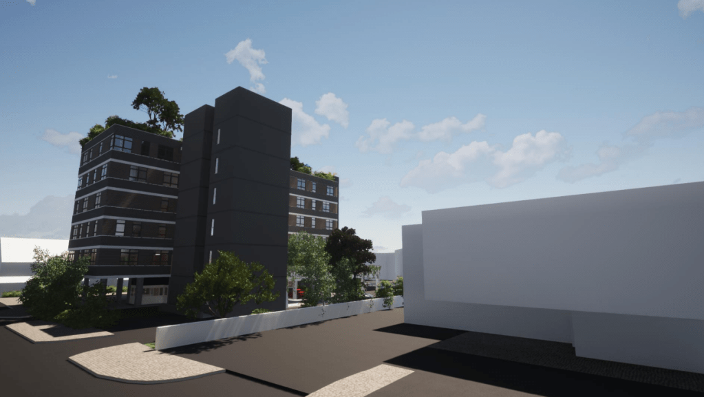 Artist's impression of the new Biophilic Living building in Llanelli