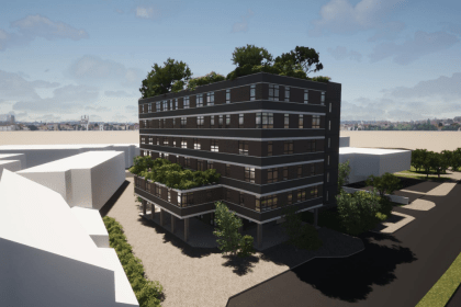 Artist's impression of the new Biophilic Living building in Llanelli
