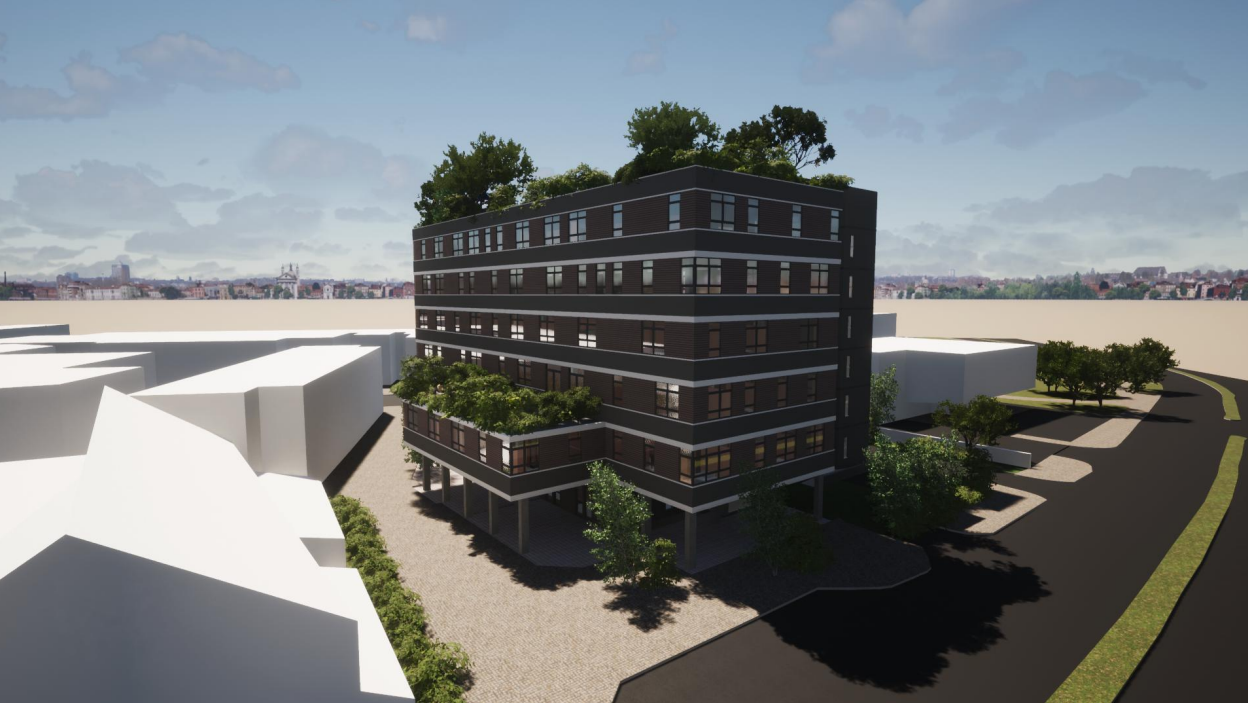 Artist's impression of the new Biophilic Living building in Llanelli