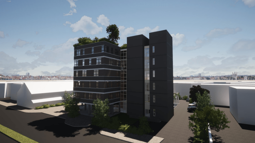 Artist's impression of the new Biophilic Living building in Llanelli