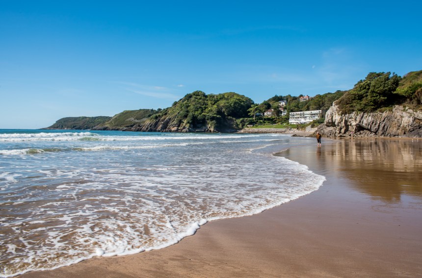 Caswell Bay on Gower, one of Swansea's Blue Flag beaches