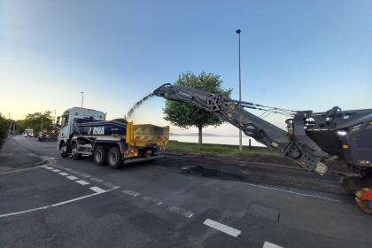 Road resurfacing in Swansea