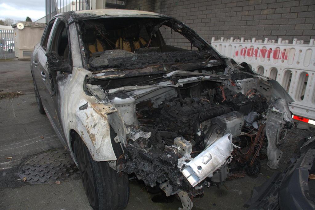 The 2024 Peugeot car that Patton destroyed in his arson attack
