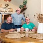 Development Bank Wales’ David Knight, with Sam Birdsell and Rhydian Manley from Pitton Cross Farm.