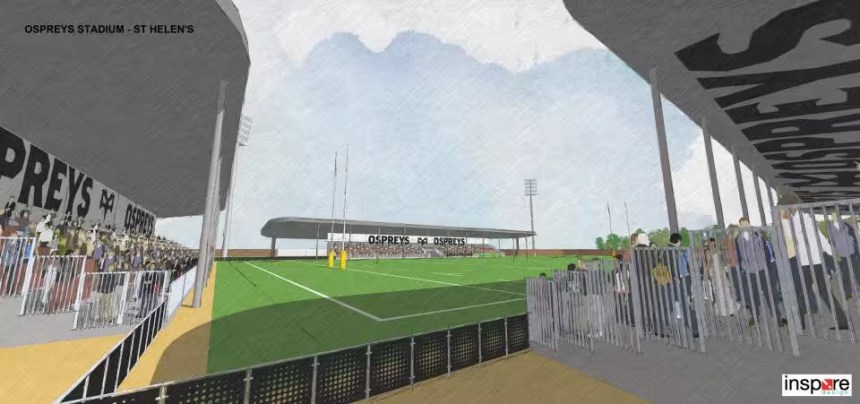 Artist's impression of the Osprey's new St Helen's stadium