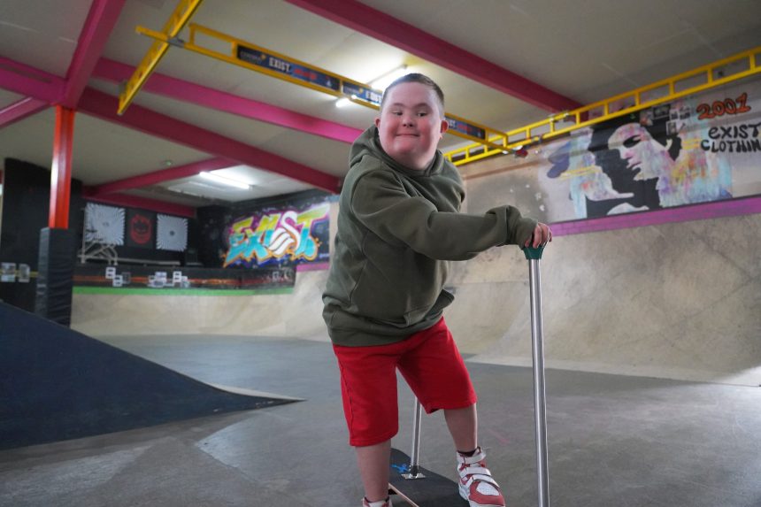 Ollie at Exist skatepark in Swansea