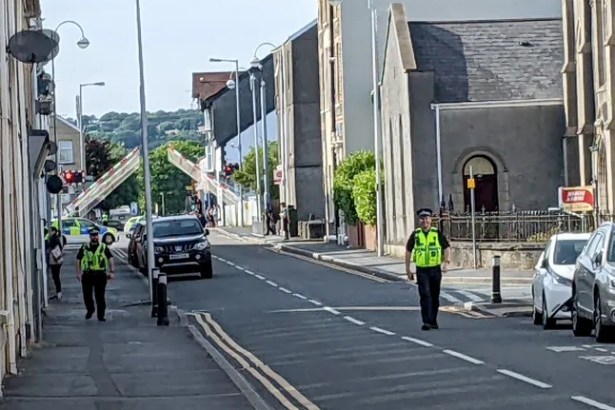 Roads near Llanelli's train station were closed off while specialist bomb squad officers investigated
