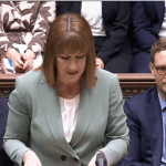 Rachel Reeves delivering Budget statement in Parliament
