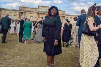 Titilope Babatunde at the garden party in Buckingham Palace
