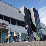 Travellers entering the departures area at Cardiff Airport, October 2025
