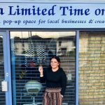 Drew outside pop-up shop