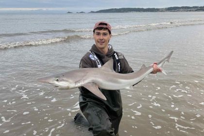 Alex McGlynn and his 40lb tope shark