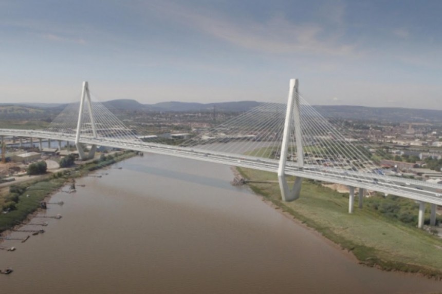 Artist's impression of a bridge on the now-scrapped M4 bypass