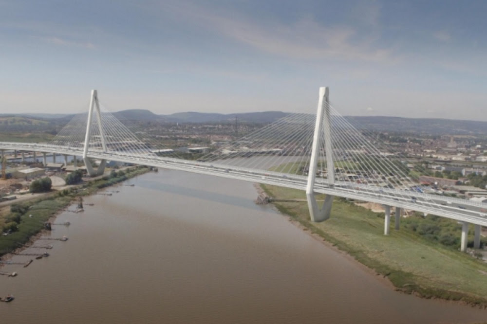 Artist's impression of a bridge on the now-scrapped M4 bypass