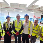 Swansea Council cabinet members in the emerging Y Storfa building.