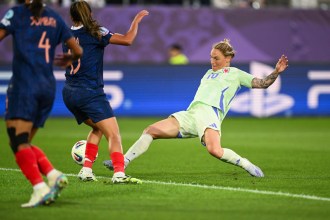 Wales’ Jessica Fishlock scores to make it 1-1 during the UEFA Women’s Euro 2025 Group D Match between France and Wales at the St.Gallen Arena, in Switzerland