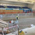 Work being carried out at Carmarthen Leisure Centre swimming pools