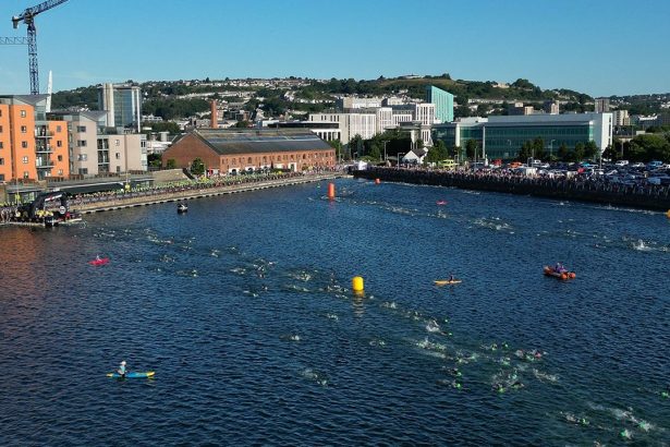 Ironman Swansea competitors swimming