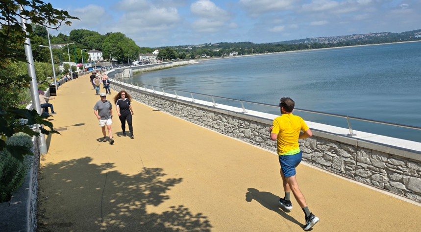 Mumbles prom as it looks now – as the Swansea Council-led coastal protection project nears its completion