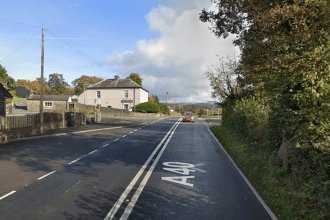 A40 at Broad Oak in Carmarthenshire