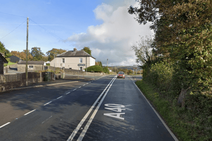 A40 at Broad Oak in Carmarthenshire