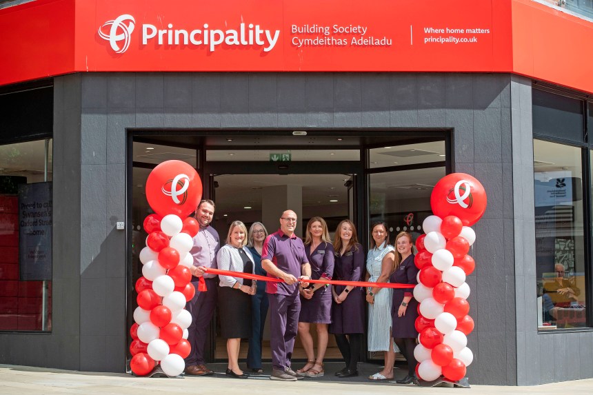 Principality Building Society branch opening Oxford Street in Swansea.