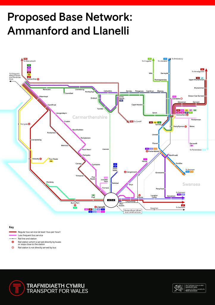 Proposed bus services in Ammanford and Llanelli