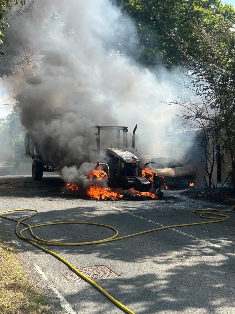 Llangeler Tractor fire