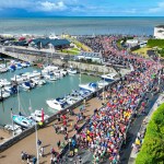 Runners at the starting point of the Porthcawl 10K in 2024.