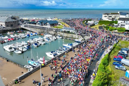 Runners at the starting point of the Porthcawl 10K in 2024.