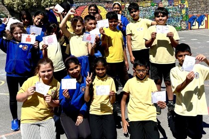 Local pupils send words of encouragement to pro athletes