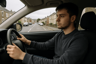 AI generated image of a young driver