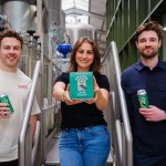 Brewgooder co-founders James Hughes and Alan Mahon with Taybeh Brewing Co General Manager, Madees Khoury