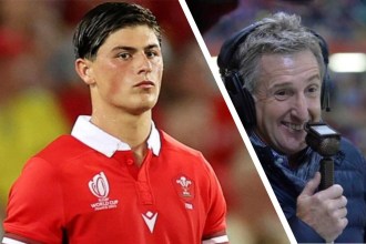 Louis Rees-Zammit and Jonathan Jiffy Davies