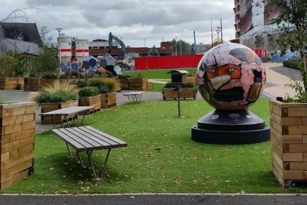 Artificial grass in Swansea City Centre