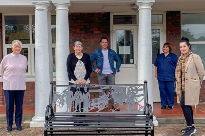 Cllrs Andrew Stevens, Jan Curtace and Nicola Matthews at Gorseinon Hospital