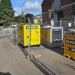 Pumps used to clear the flooded Cwmbwrla Roundabout
