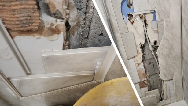 A composite image showing substandard plumbing and electrical work uncovered by Trading Standards in Port Talbot, used as evidence against rogue trader Wayne John Phillips.