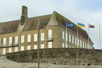 Flags at Carmarthen County Hall