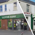 Montage showing the front of Lloyds Bank branches in Ammanford and Gorseinon, which will both shut in 2026 under the group’s latest closure plans.
