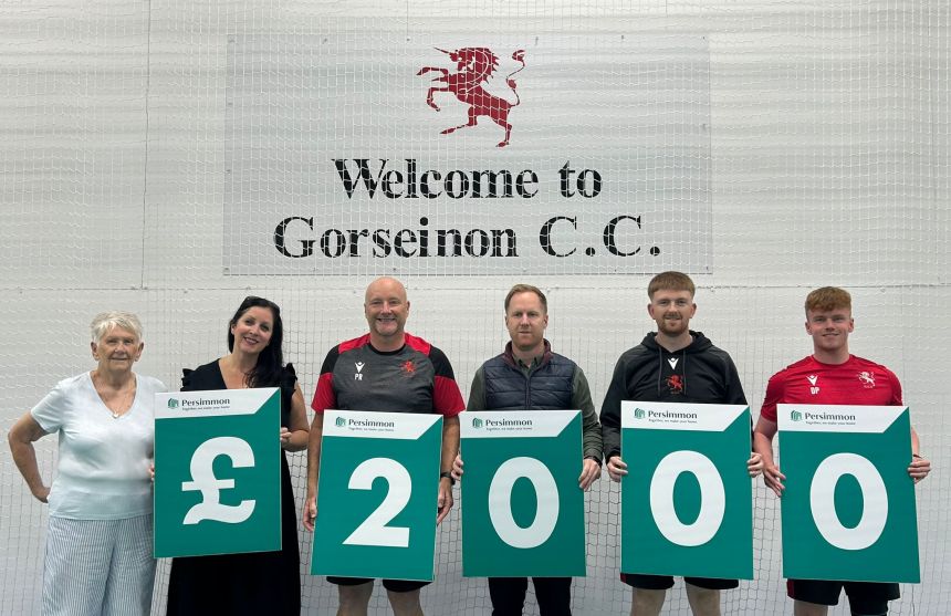 Penllergaer-based housebuilder, Persimmon Homes West Wales has donated £2,000 to Gorseinon Cricket Club as part of its Community Champions scheme.