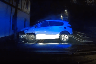 Video shows moment high‑speed Llanelli police chase ends in Felinfoel crash