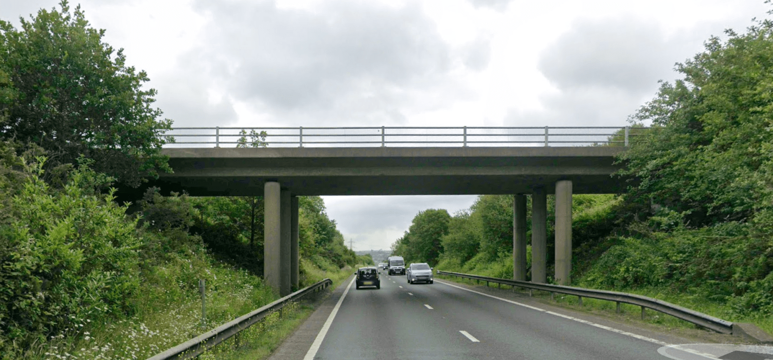Google Maps screenshot showing the A484 road near Gorseinon in Swansea, the location of a fatal collision involving a motorcycle and a car.